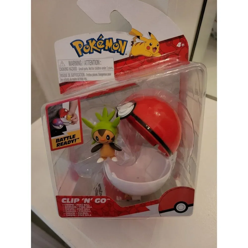 Pokemon Clip 'N' Go CHESPIN‎ and Poke Ball Mini Action Figure Toy